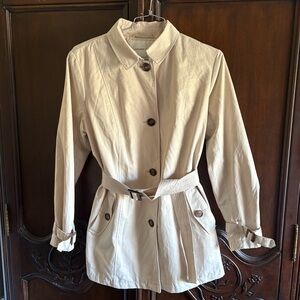 Coldwater Creek Tan Essential Trench Coat Jacket size 14